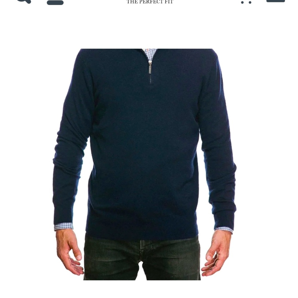Jeremy Argyle Cashmere 1/2 zip-Navy